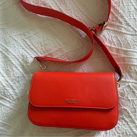 Kate Spade New York – Leila Medium Flap Crossbody (Red) - Picture 6 of 7